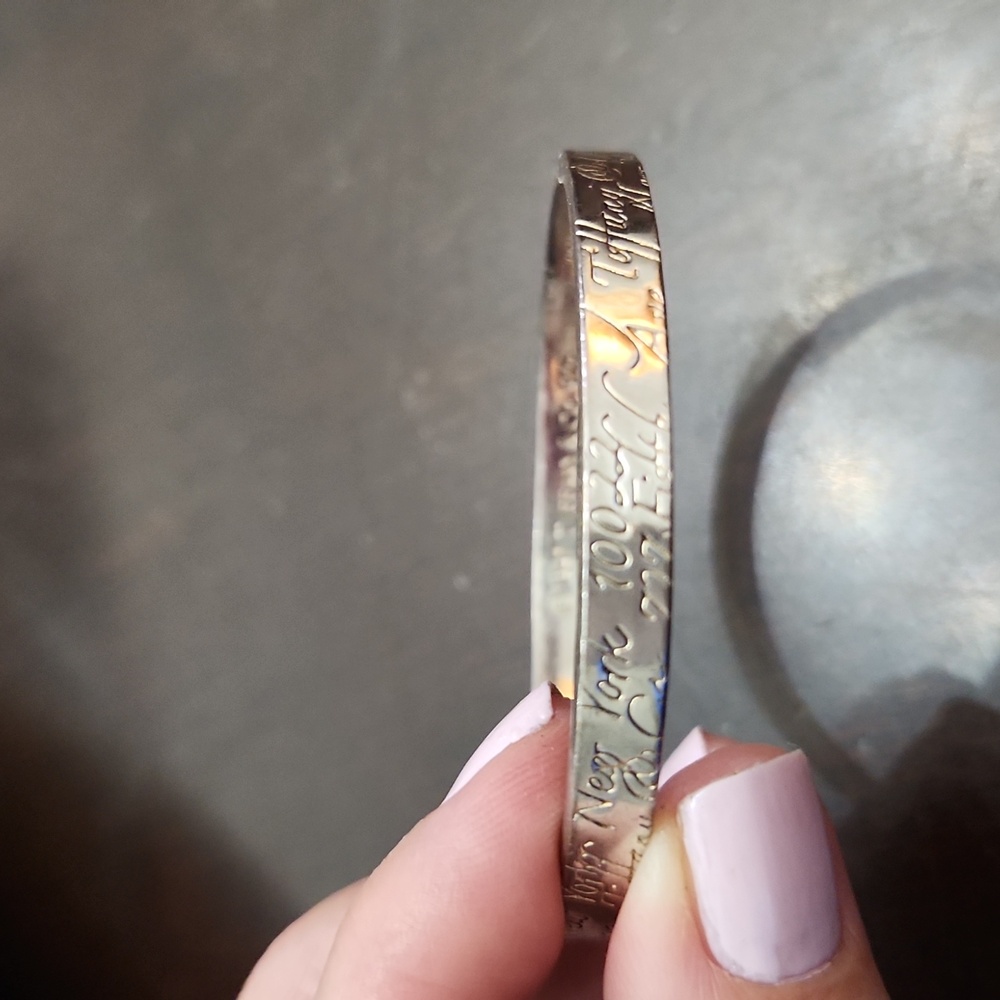 Tiffany & Co 1997 Script Sterling Bangle Bracelet View 2